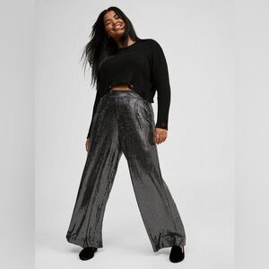 NWT Torrid Wide Leg Sequin High Rise Pants
